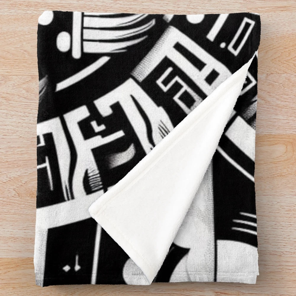 Mayan gods plush blanket featuring intricate pre-Columbian art