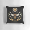 Meadow Gold Pillow with Honeycomb and Floral Designs
