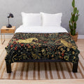 Medieval Unicorn Floral Tapestry Plush Blanket