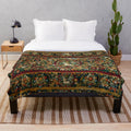 Medieval unicorn floral tapestry plush blanket