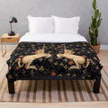 Medieval Unicorn Floral Tapestry Plush Blanket