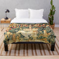 Medieval unicorn floral tapestry plush blanket