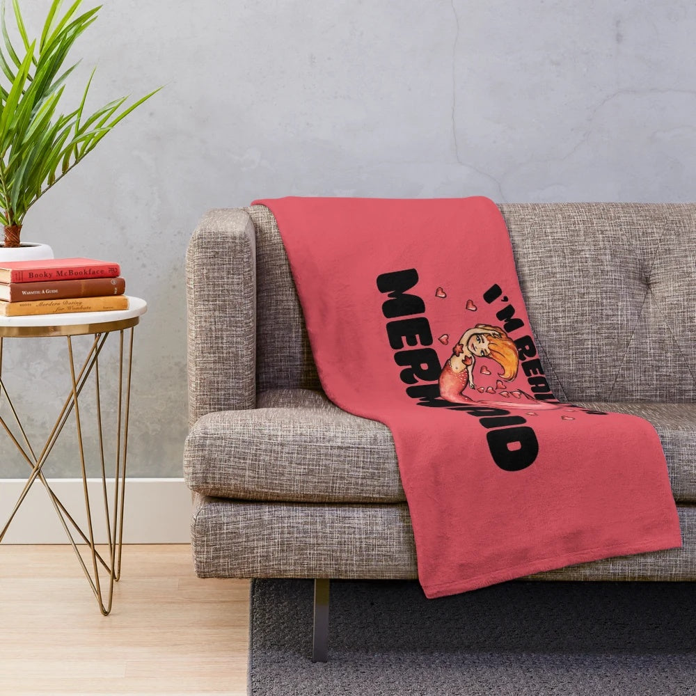 Cozy mermaid-themed plush blanket with a whimsical design