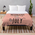 Mermaid July birthday plush blanket