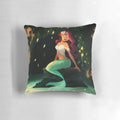Mermaid-inspired decorative pillow with intricate character design