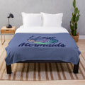 Mermaid plush blanket with whimsical underwater design