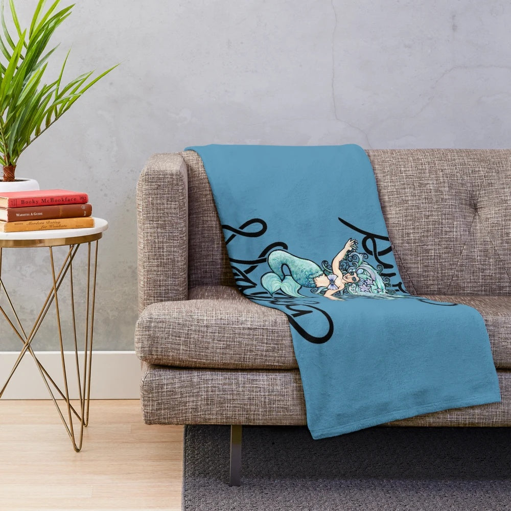 Mermaid plush blanket with a sweet and salty design