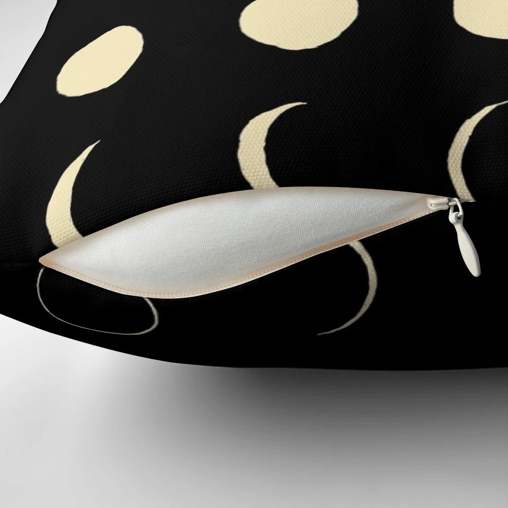 Moon Phases Decorative Throw Pillow with Lunar Imagery