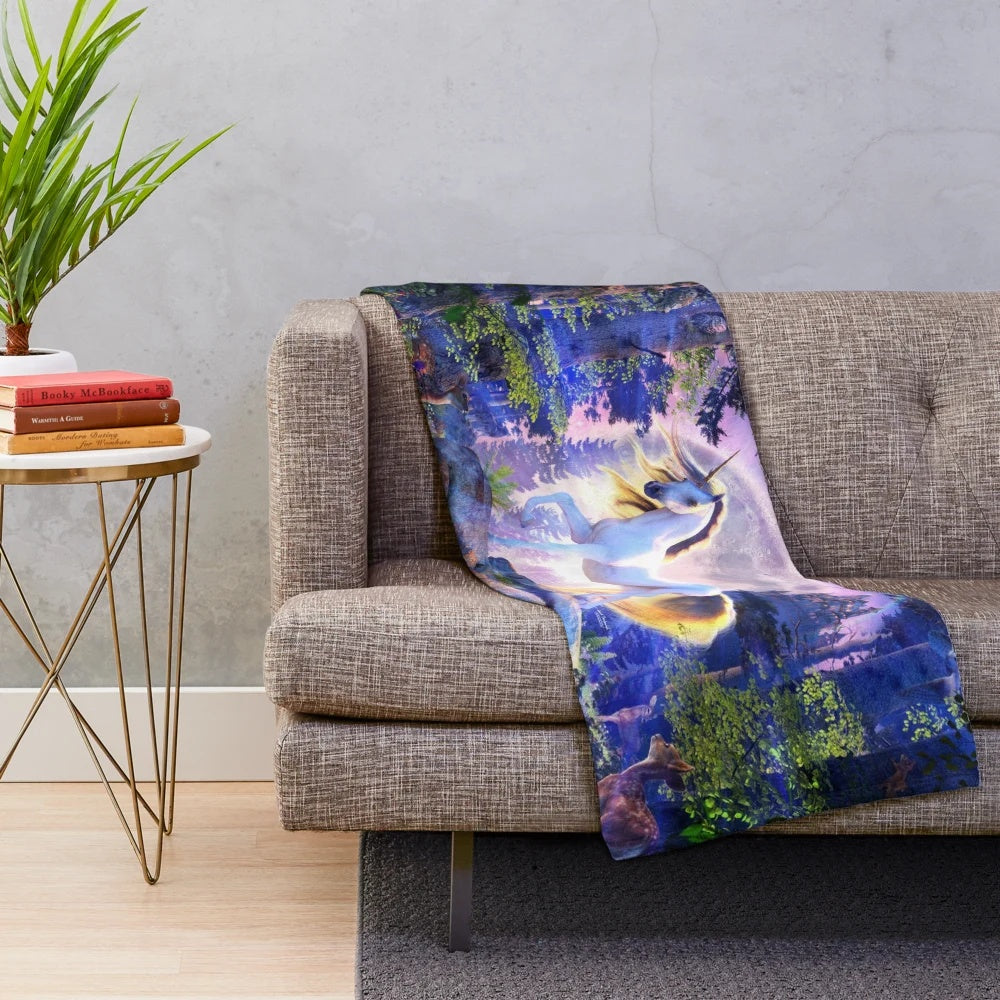 Moonlight Unicorn Plush Blanket for Magical Bedrooms