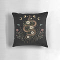 Serpent-embellished pillow in a magical moonlit garden scene