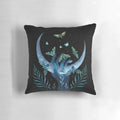 Detailed image of a decorative pillow featuring a whimsical moth design, perfect for a mystical night garden theme.