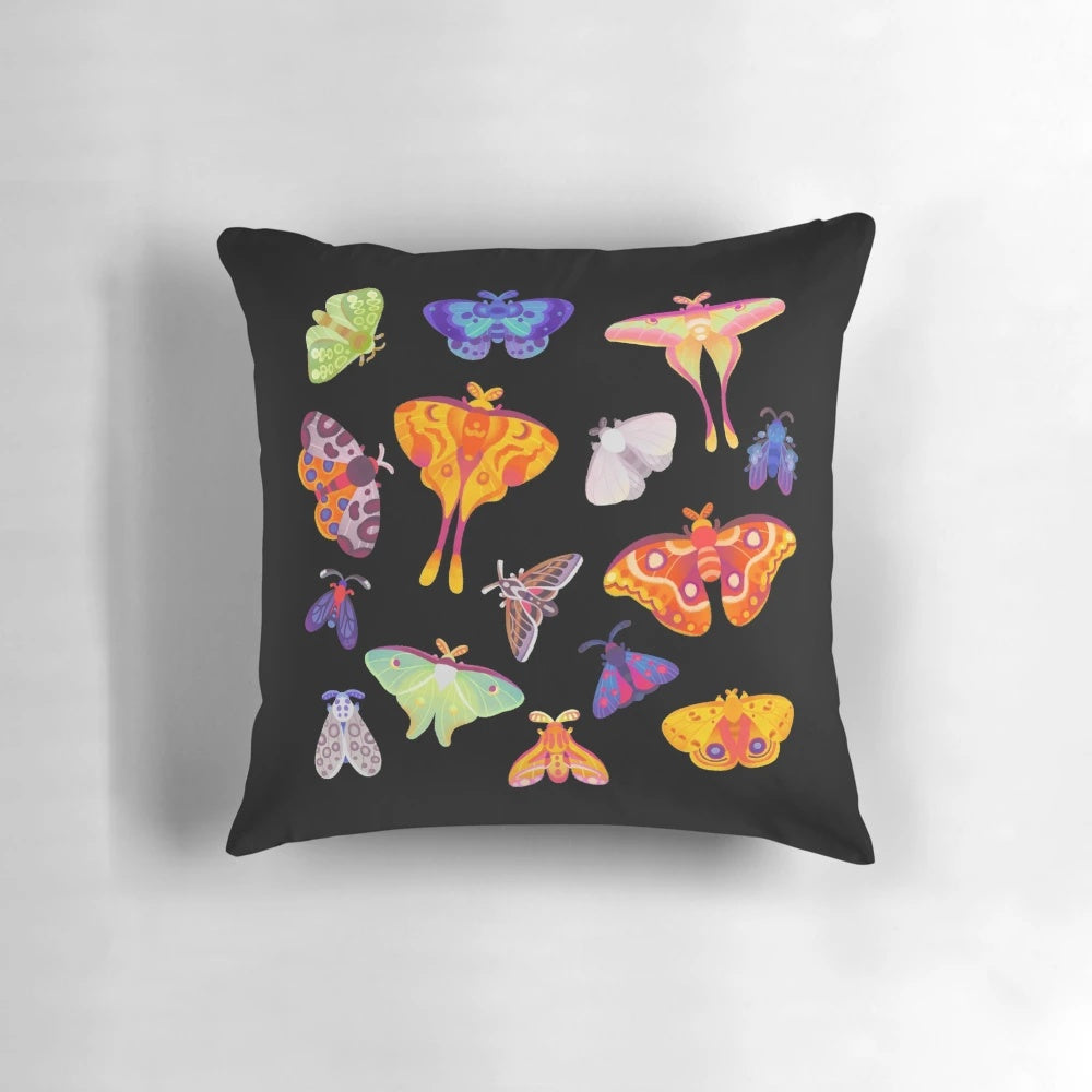 Soft, plush pillow with a beautiful luna moth design, perfect for creating a whimsical, nature-inspired space.