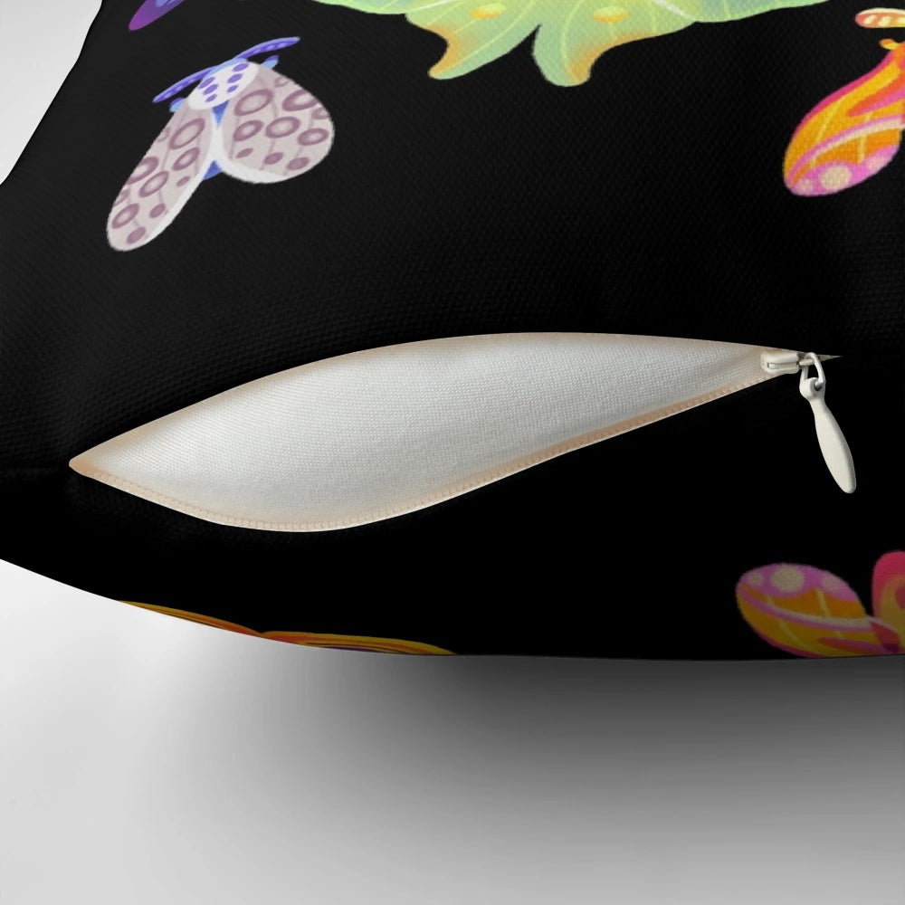 Soft, plush pillow with a beautiful luna moth design, perfect for creating a whimsical, nature-inspired space.