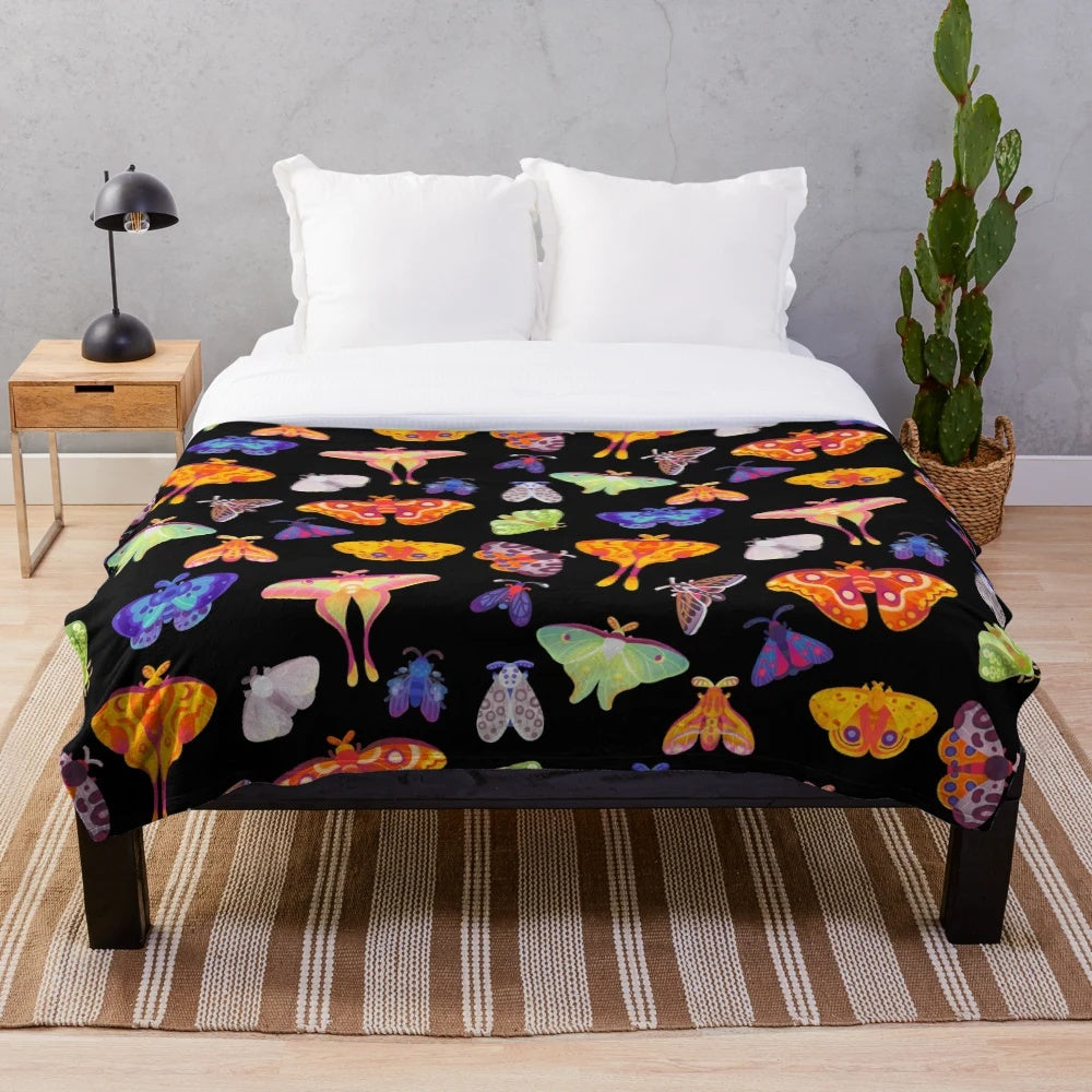Soft and Cozy Moth Plush Blanket for Bedroom or Living Room