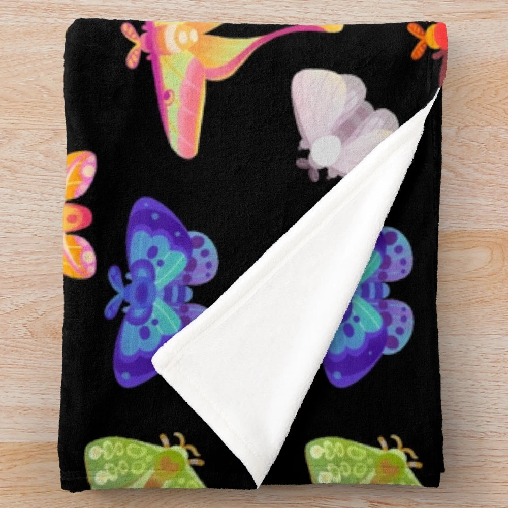 Soft and Cozy Moth Plush Blanket for Bedroom or Living Room