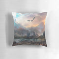 Mystical mountain pillow with a dragon design, perfect for RPG and fantasy enthusiasts.