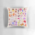 Vibrant mushroom-themed pillow with soft, plush fabric for a unique and whimsical home accent.