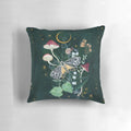 Soft and cozy pillow featuring a dreamy design of mystical moon, magical moths, and botanical foliage