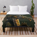 Plush blanket featuring a variety of mythical creatures and magical beings