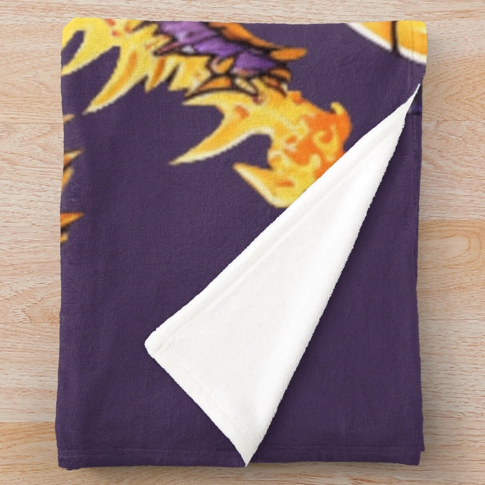Soft plush blanket featuring a variety of enchanting mythical creatures