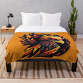 Plush blanket featuring mythical creatures and fantastical beasts