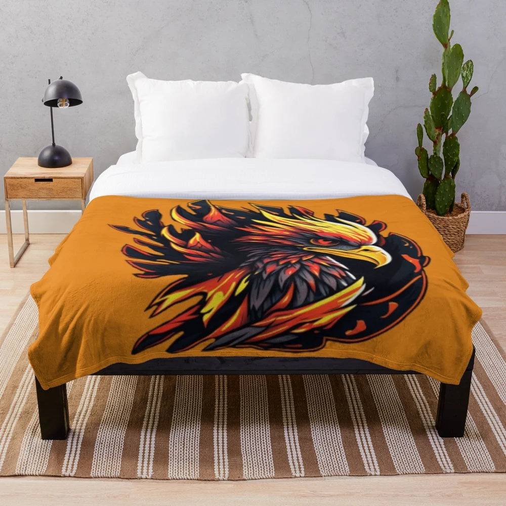 Plush blanket featuring mythical creatures and fantastical beasts