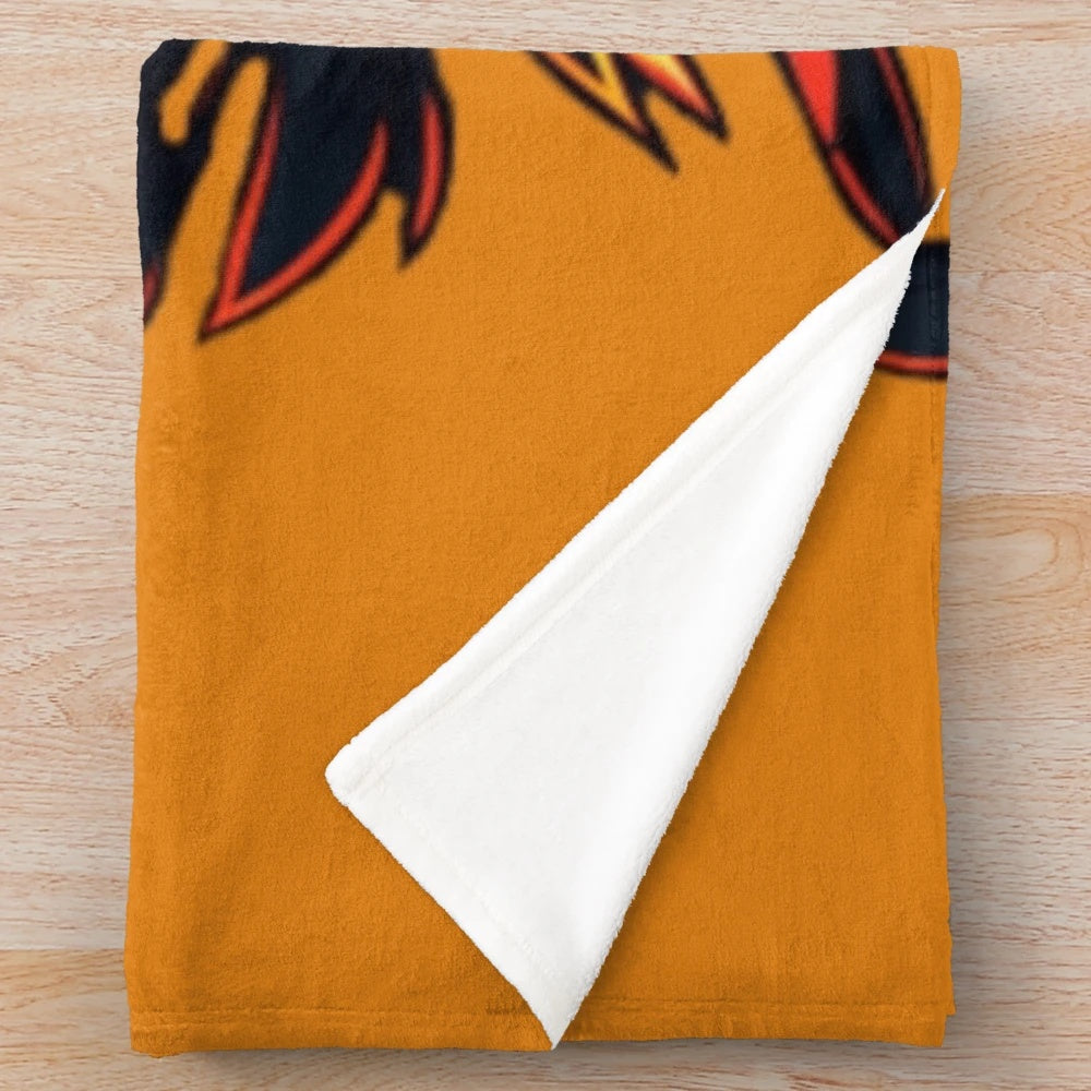 Plush blanket featuring mythical creatures and fantastical beasts