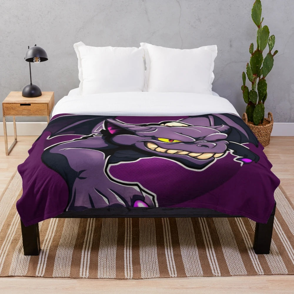 Mythical creatures plush blanket featuring a variety of legendary beasts
