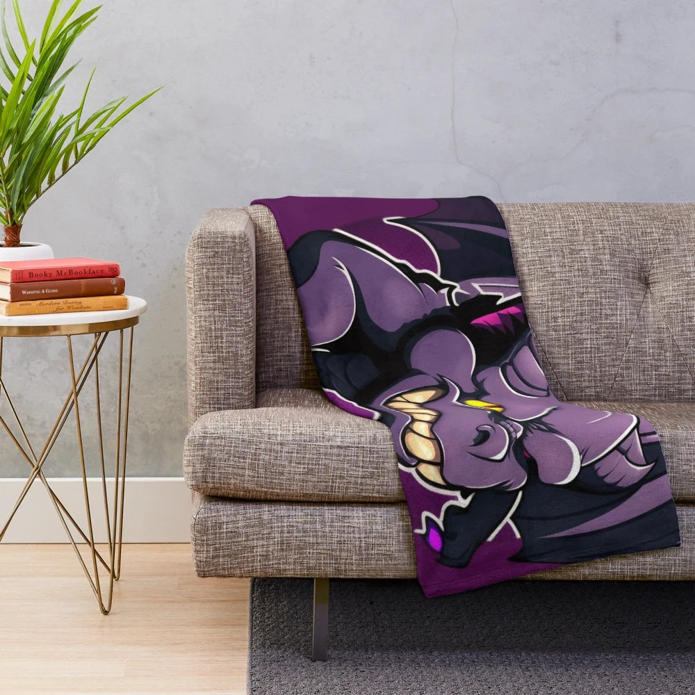 Mythical creatures plush blanket featuring a variety of legendary beasts