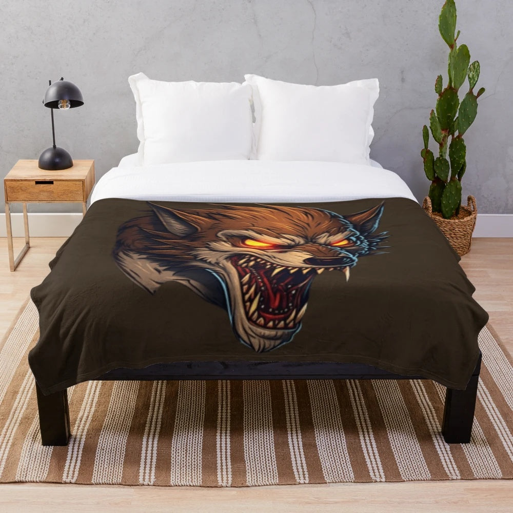 Cozy plush blanket featuring a variety of mythical creatures