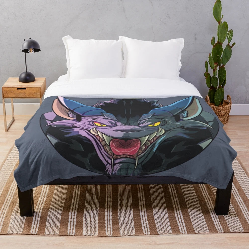 Mythical creatures plush blanket featuring a variety of fantasy animals