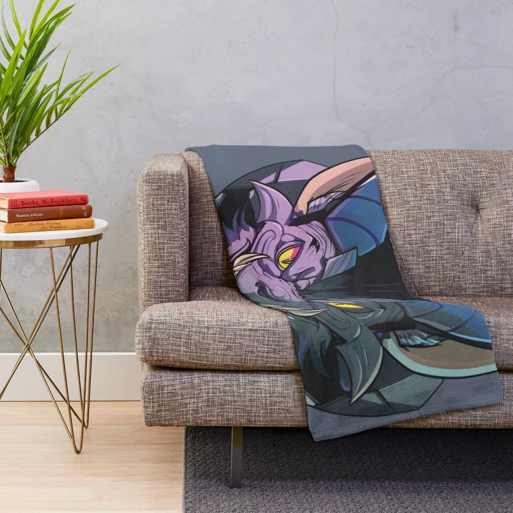 Mythical creatures plush blanket featuring a variety of fantasy animals