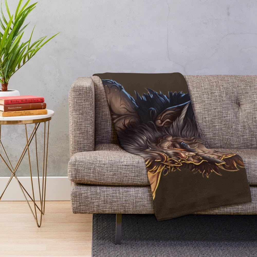 Plush blanket featuring enchanting mythical creatures