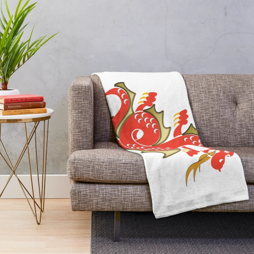 Legendary dragon plush blanket with fantasy creature design