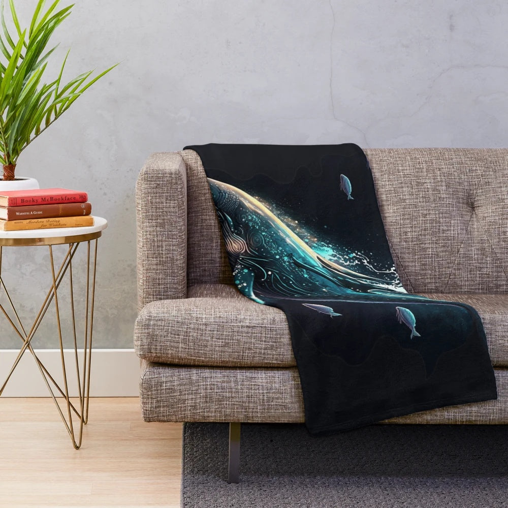 Plush blanket featuring mythical sea creature design