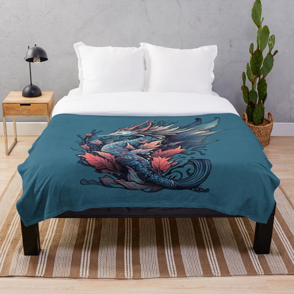 Mythical sea creatures plush blanket