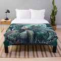 Plush blanket featuring mythical sea creatures