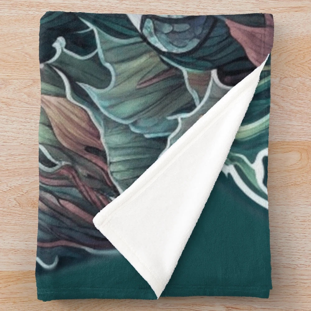 Plush blanket featuring mythical sea creatures