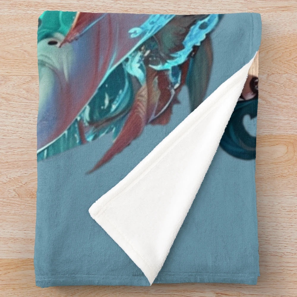 Cozy plush blanket featuring enchanting mythical sea creatures