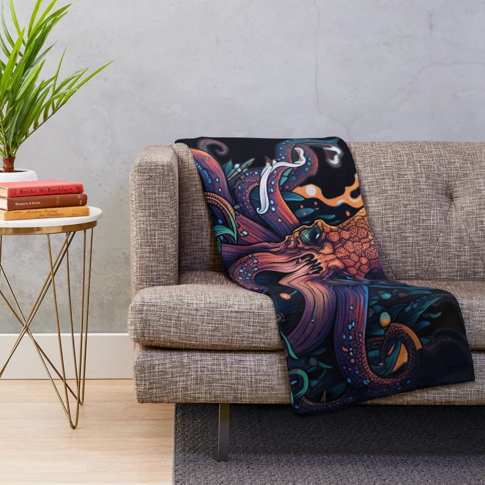Plush blanket featuring enchanting mythical sea creatures