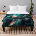 Plush blanket featuring enchanting mythical sea creatures