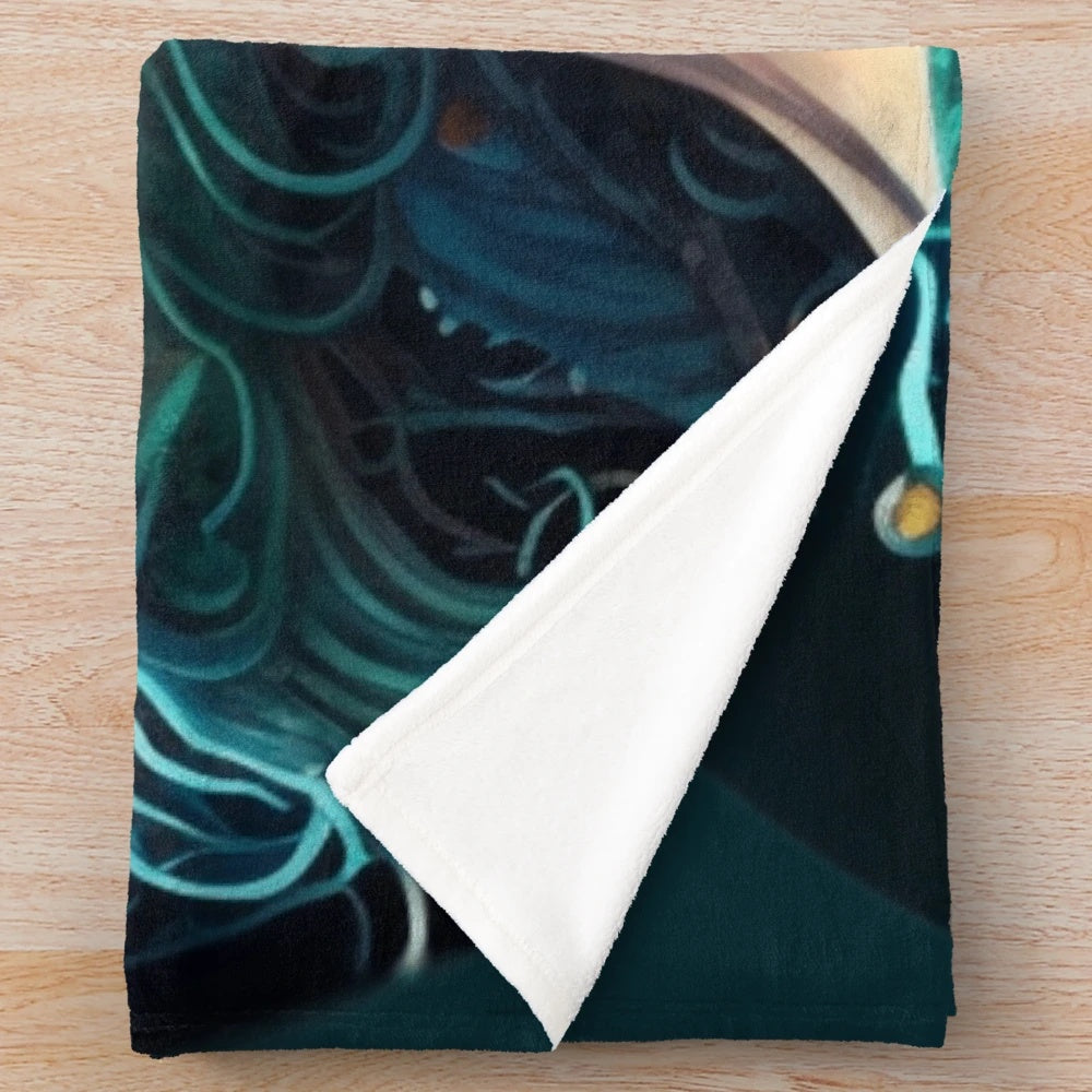 Plush blanket featuring enchanting mythical sea creatures