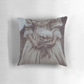 A soft, nature-inspired pillow featuring a delicate pastel skull design, perfect for adding a touch of gothic elegance to any space.