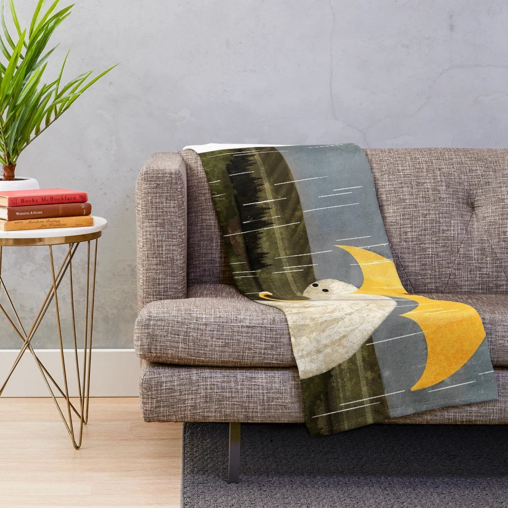 Cozy and whimsical plush blanket with nature-inspired design