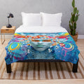 Nature Spirit Plush Blanket with Boho Floral Design
