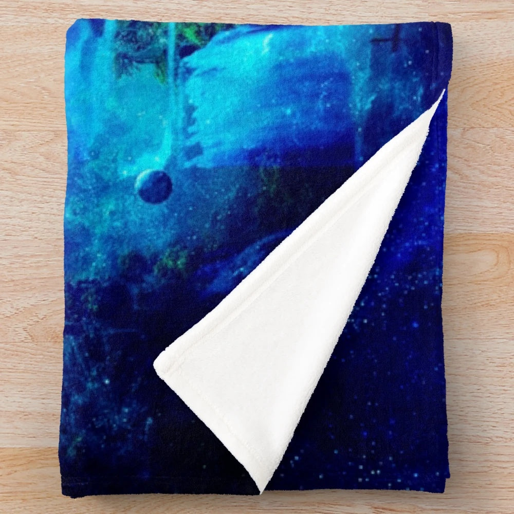 Neverland-inspired plush blanket with tropical designs