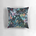 Elegant night garden pillow with a seamless digital floral pattern designed by artist Riza Peker