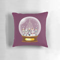 A cozy Christmas pillow featuring a snow globe with a nutcracker ballet scene, perfect for holiday decor.