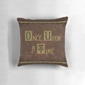Once Upon a Time book-inspired decorative throw pillow with fairytale graphics