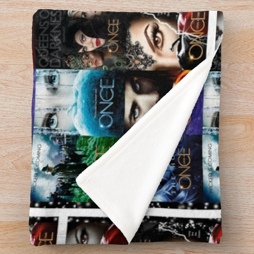 Soft and cozy plush blanket with Once Upon a Time inspired design